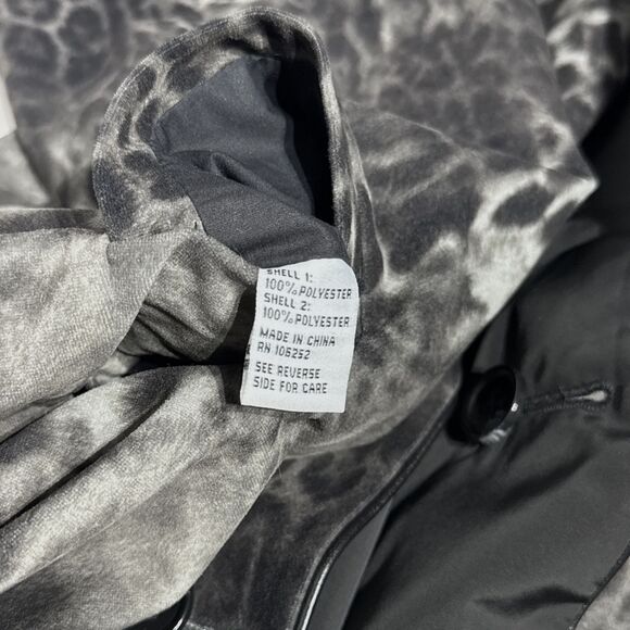 Jane Post Reversible Rain Coat Jacket Black Gray Leopard Print Women’s Size XL - Picture 12 of 16